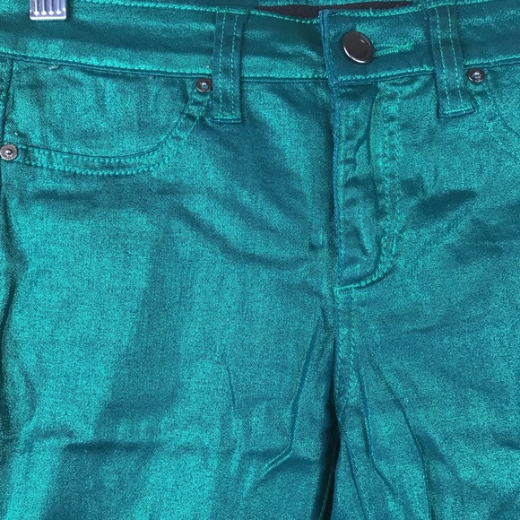 JOE’S mermaid high-shine, metallic green pants - Picture 3 of 5